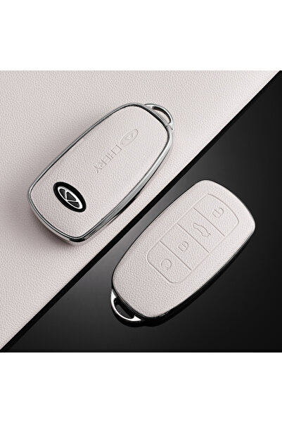 Choice غطاء أبيض أنيق من مادة TPU لسيارات شيري أومودا C5، 5 fx، 7، تيجو، 8 بل...