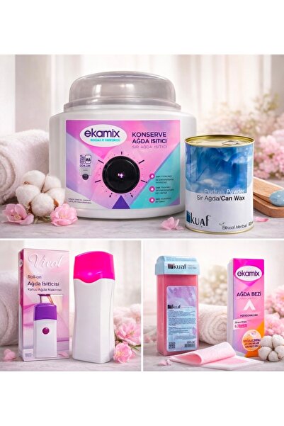 Kuaf Konserve Sir Ağda pudralı 800 Ekamix Makina Bez-Titanyum rollon ağda ve ...