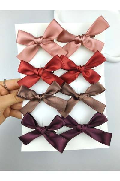 Toka Sepetim Toprak Tonları Fiyonk Toka Seti 8'li