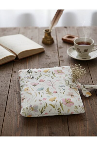 Doğa teks home Pembe çiçek desenli yandan bağlamalı tablet/kitap kılıfı(22*29...