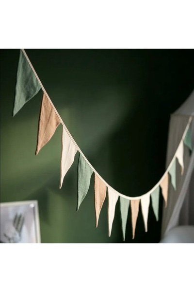 Hubb Flama banner doğum günü flaması organik pamuk müslin kumaş üçgen bayrak