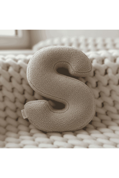 Woodesk Λίτερα, Γράμμα Σ, Μαξιλάρι, Μαξιλάρι ριχτάρι, Γεμισμένο με ίνες, Ύφασ...