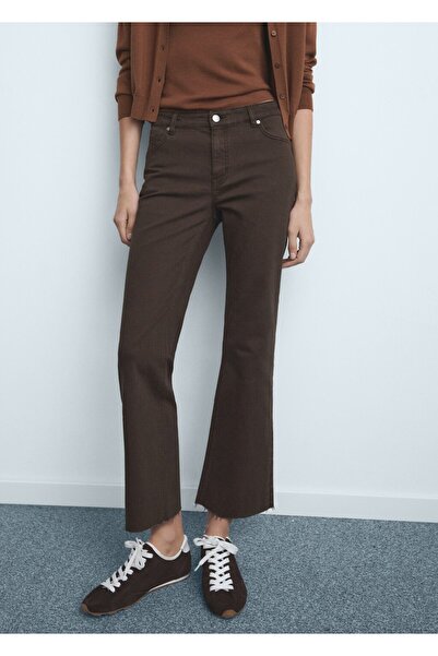 MANGO Woman Sienna flare crop jean pantolon