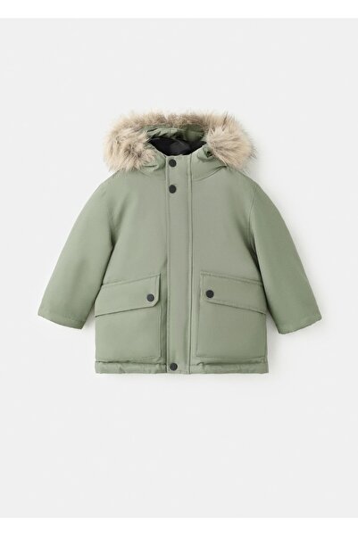 MANGO Baby Kapüşonu suni kürklü anorak