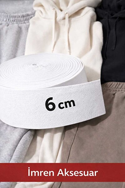 İMREN AKSESUAR Ciorapi și talie elastică 6 cm alb 1 pachet 5 metri