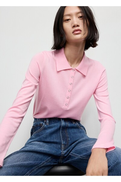 MANGO Woman Langarm-Pullover mit Polokragen