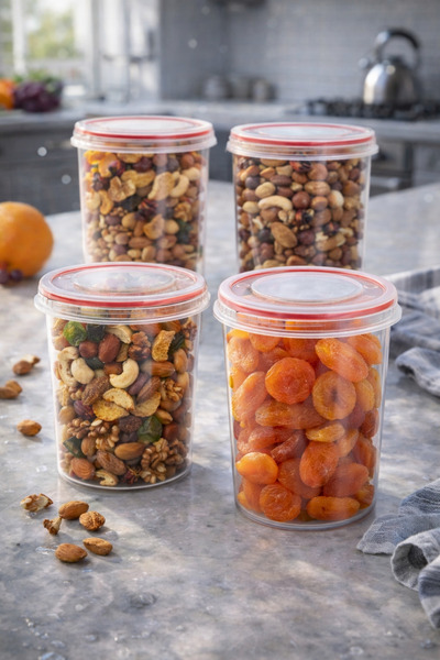 Melkan Home 4 Pieces Storage Container 0.6 Liter Deep Storage Container with ...