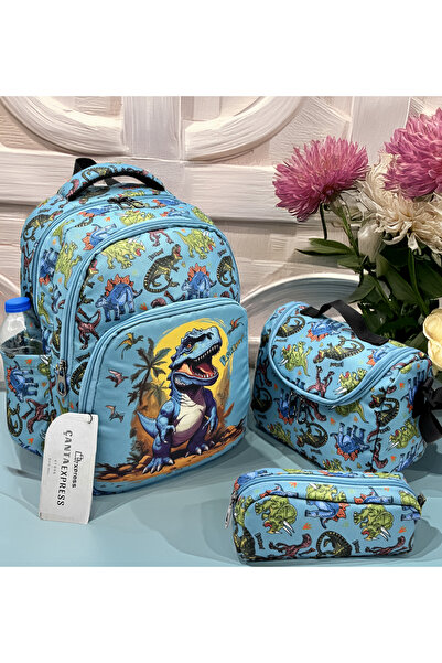 ÇantaExpress حقيبة مدرسية أولية بنمط شخصية لتقويم العظام، مجموعة مكونة من 3 ح...