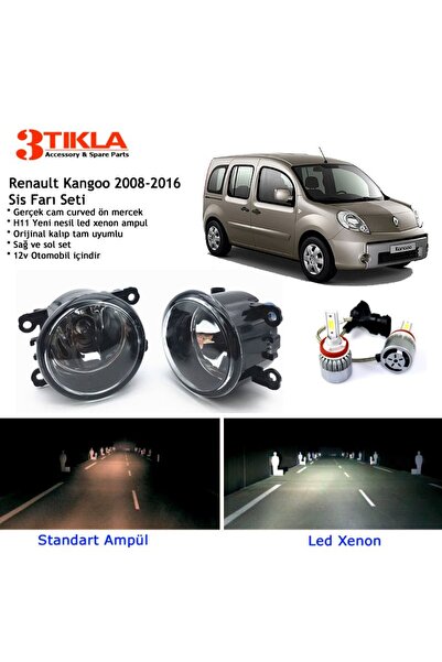 3 Tıkla Renault Kangoo 2008-2019 Beyaz Led Xenon Sis Farı Seti