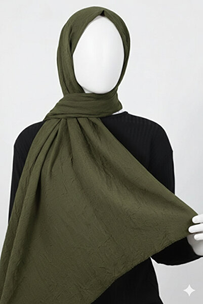karanfil TESETTÜR KADIN ZEYTİN YEŞİLİ BAMBU KRAŞ ŞAL