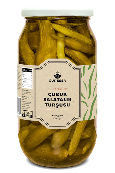 GURESSA Çubuk Salatalık Turşusu 1000 ml (Atıştırmalık & Sofralık)