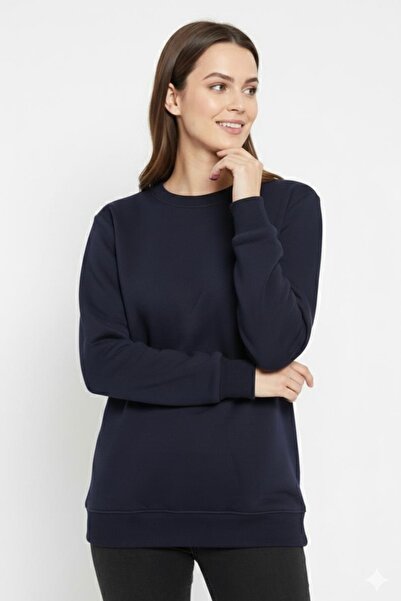 assef Women's Relax Fit Comfortable Cut Cotton Soft Textured Fleece Lined Cre...