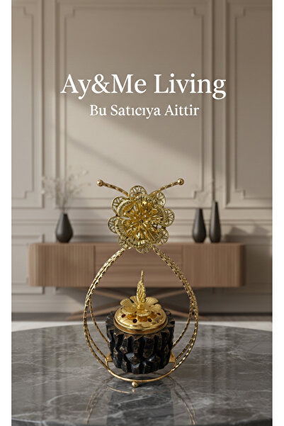Layansaa Gold Askılı Metal Buhurdanlık| Premium Dekoratif Tütsülük