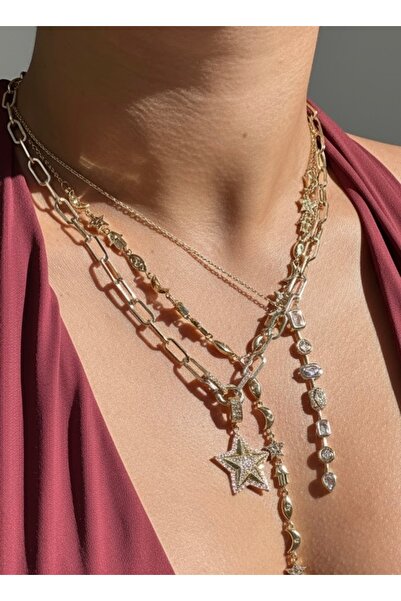 Lilac Jewelry Özel Seri Gold Karma Şekilli Y Kolye