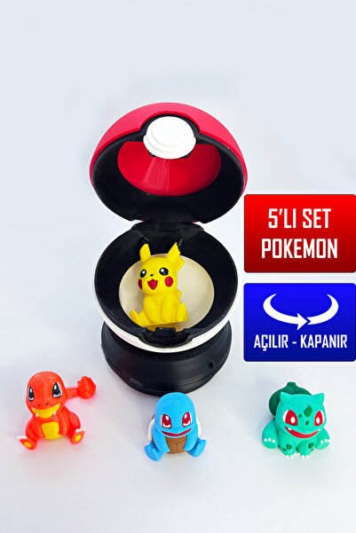 YAGLİZ Pokemon 5’li Başlangıç Seti – Pikachu, Charmander, Bulbasaur, Squirtle...