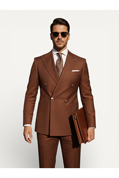 HERMOSE Kiremit Double-Breasted Modern Fit Suit |   Premium Collection