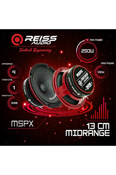 REISS AUDIO Rs-m5px 13cm Midrange 250wat 100rms Iki Adet