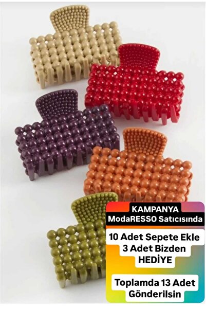 Genel Markalar Kadın Dikdörtgen İnci Boncuk Renkli Mandal Toka 6 cm -