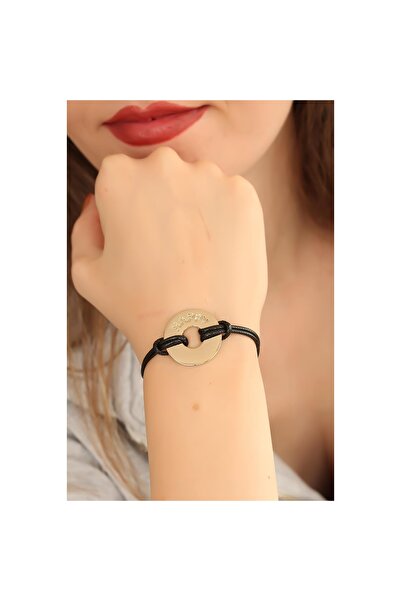 Leyaton Happy (Happy) Black Leather Cord Unisex Mood Bracelet - Tj-Bb1987 Tg/...