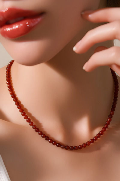 beautifulnaturelstones قلادة من الحجر الطبيعي العقيق (تحتوي على تأثير تقوية ا...