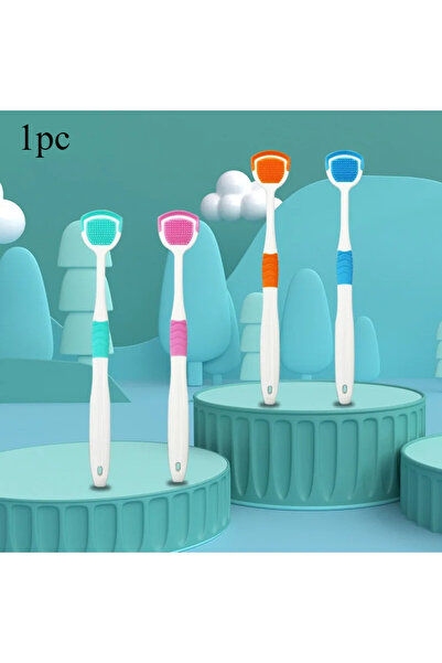 Choice 1pc-Random color Tongue Coating Brush Multifunctional Tongue Scraper S...