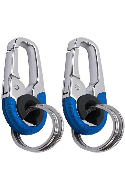 Choice 2pcs blue Keychain Buckle for Men Stainless Steel Key Ring Key Chain H...
