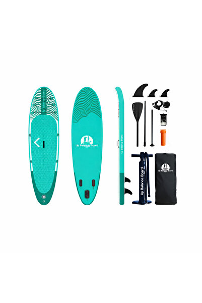Cosfer Up Balance Board Şişme Sup Board/Stand Up Paddle Board 335x84x15 Cm Yeşil Beyaz Şişme Sörf Tahtası