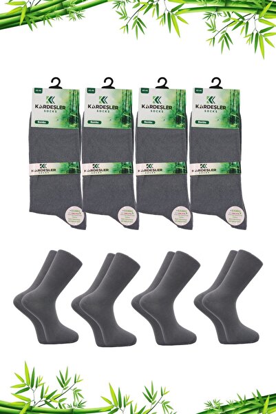 KARDEŞLER ÇORAP Șosete lungi și drepte gri pentru bărbați Bamboo Socket fără ...