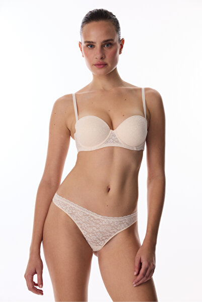 Penti Beige Pop up Supported Lace Bra