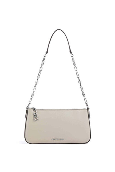 Michael Kors حقيبة كتف نسائية من الجلد بإبزيم سلسلة باللون البيج 32H3S8EW6L-L...