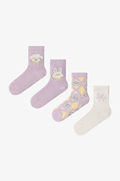 Penti Комплект от 4 чифта чорапи за момичета Lila Girls' Cute Dog