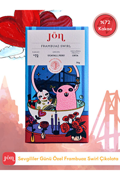jön Sevgililer Günü Özel Frambuazlı Çikolata 56 gr