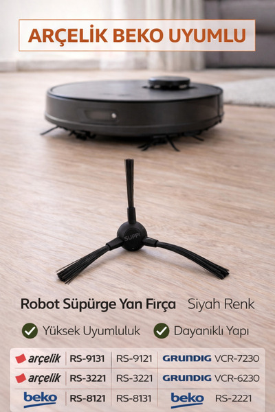 Arçelik Orijinal RS/9131, RS/9121 , VCR/7230 , VCR/6230 Robot Süpürge Yan Fır...