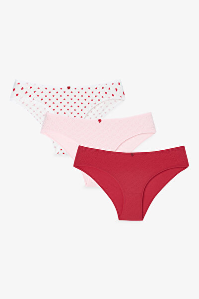 Penti Colorful Hearts 3-Piece Pointel Slip Panties