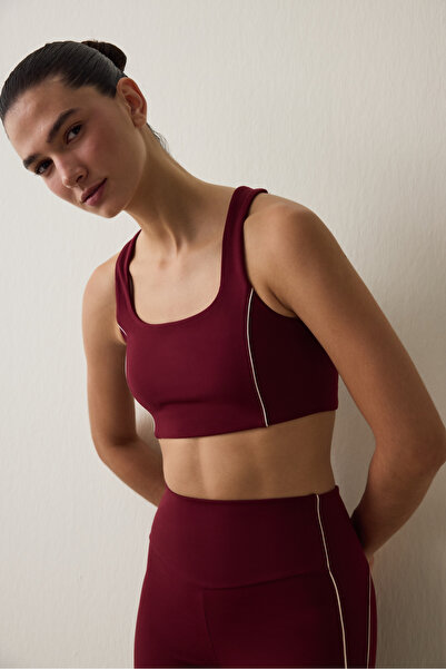 Penti Burgundy Medium Support Join Sports Bra