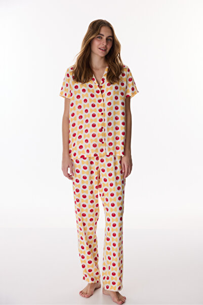 Penti Colorful Cake Time Shirt Pants Pajama Set