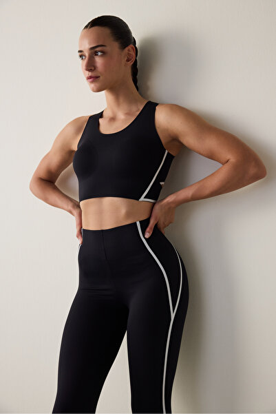 Penti Siyah Orta Destekli Contrast Bonding Spor Sütyeni