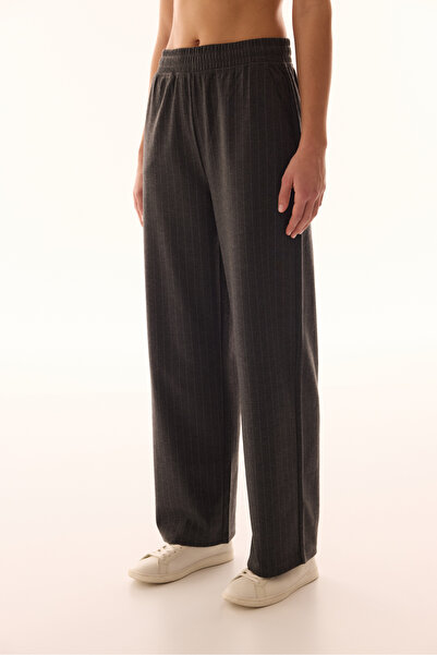 Penti Anthracite Striped Chic Trousers
