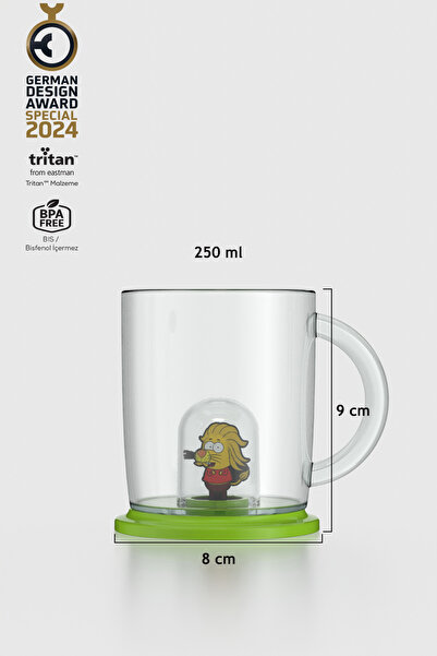 Renga Joy Kral Şakir Remzi Figürlü 250 ml Kulplu Tritan Bardak 222038 Yeşil