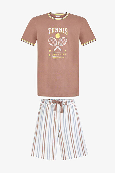 Penti Set de pijamale colorate pentru bărbați, model Rust Retreat