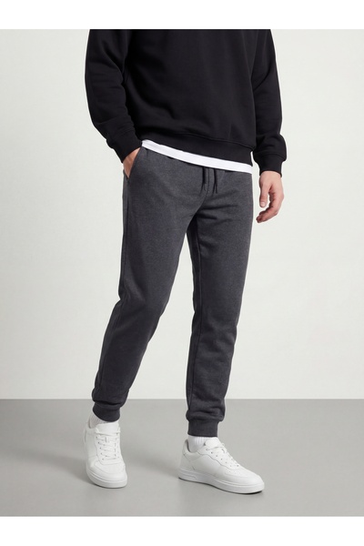 COMEOR Men's Anthracite Back Pocket Label Detailed Elastic Leg Regular Fit Sw...