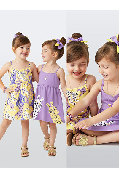 Denokids Girl's Summer Dress 2 Pack Leopard Yellow Lilac