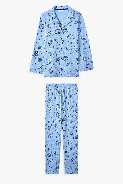 Penti Blue Boy's Cosmic Shirt Pajama Set