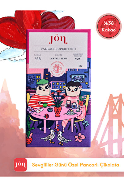 jön Sevgililer Günü Özel Pancarlı Çikolata 56 gr
