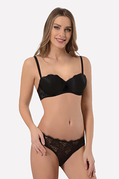 NBB Siyah Dantelli Sütyen Külot Takımı
