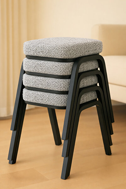 Ecowood Metal Tabure - 4 Adet