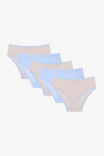 Penti Girl's Chicken Floral Patterned Cotton 5-Piece Panties