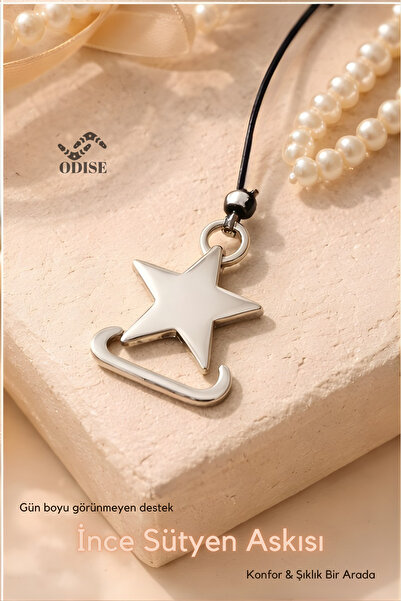 ODISE Εξαιρετικά λεπτό, αόρατο, ρυθμιζόμενο μαύρο λουράκι σουτιέν με σχέδιο α...