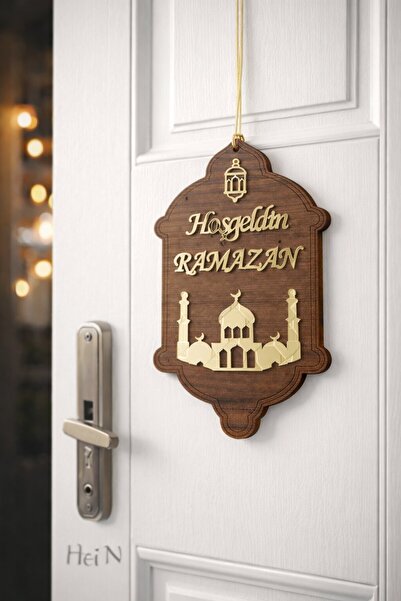 HeiN Hoşgeldin Ramazan Duvar Süslemesi Ahşap Kapı Süsü