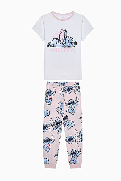 Penti Комплект бяла оптична пижама Stitch за момиче – колекция Stitch